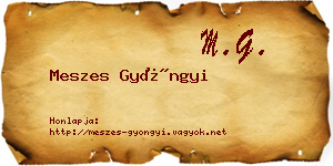 Meszes Gyöngyi névjegykártya